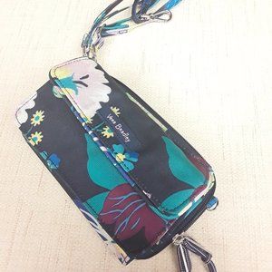 Vera Bradley Blue floral rfid crossbody wallet bag New Tags